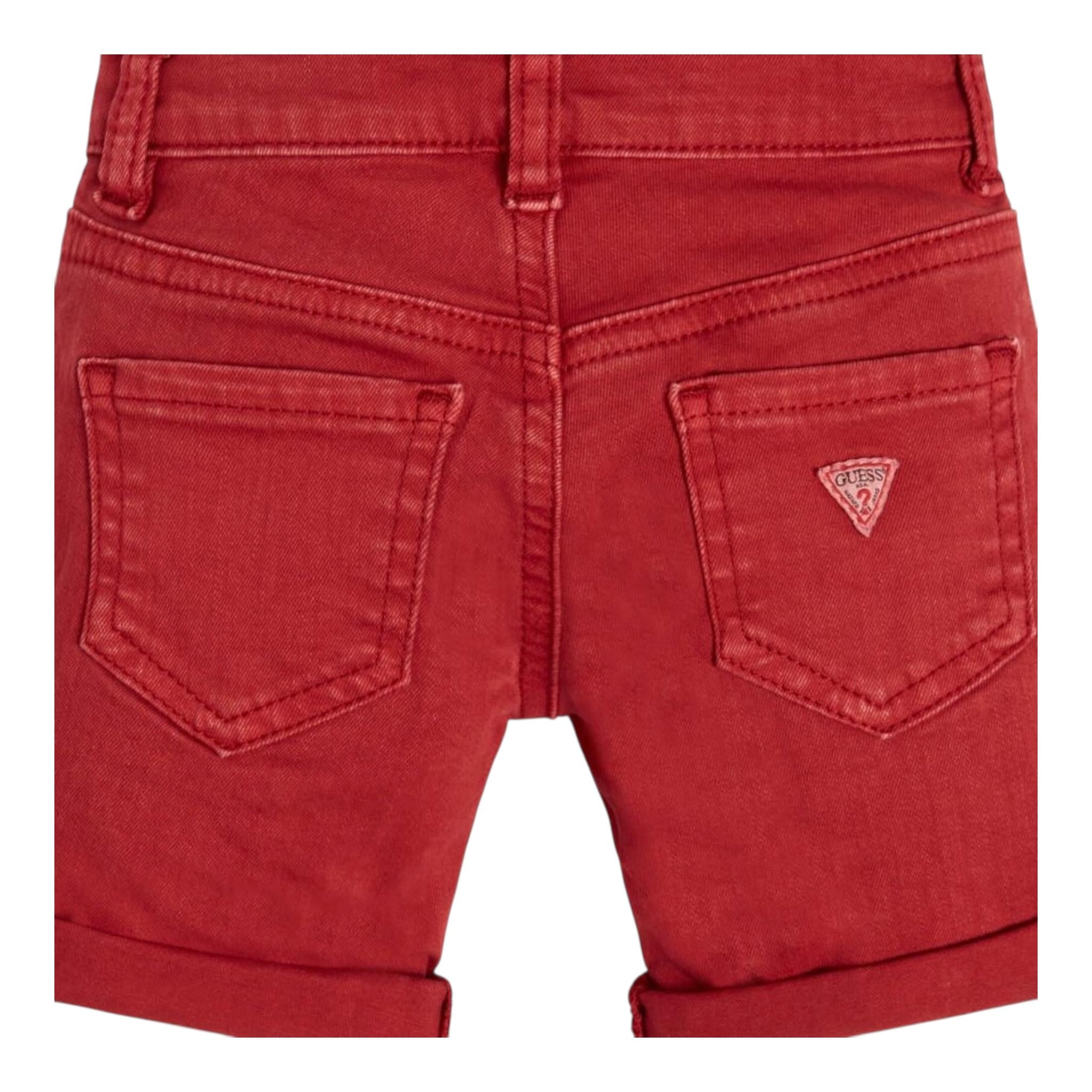 Guess Bermuda Tinta Unita con Girovita Regolabile per Neonato N1RD03WE620N ROSSO GUESS 