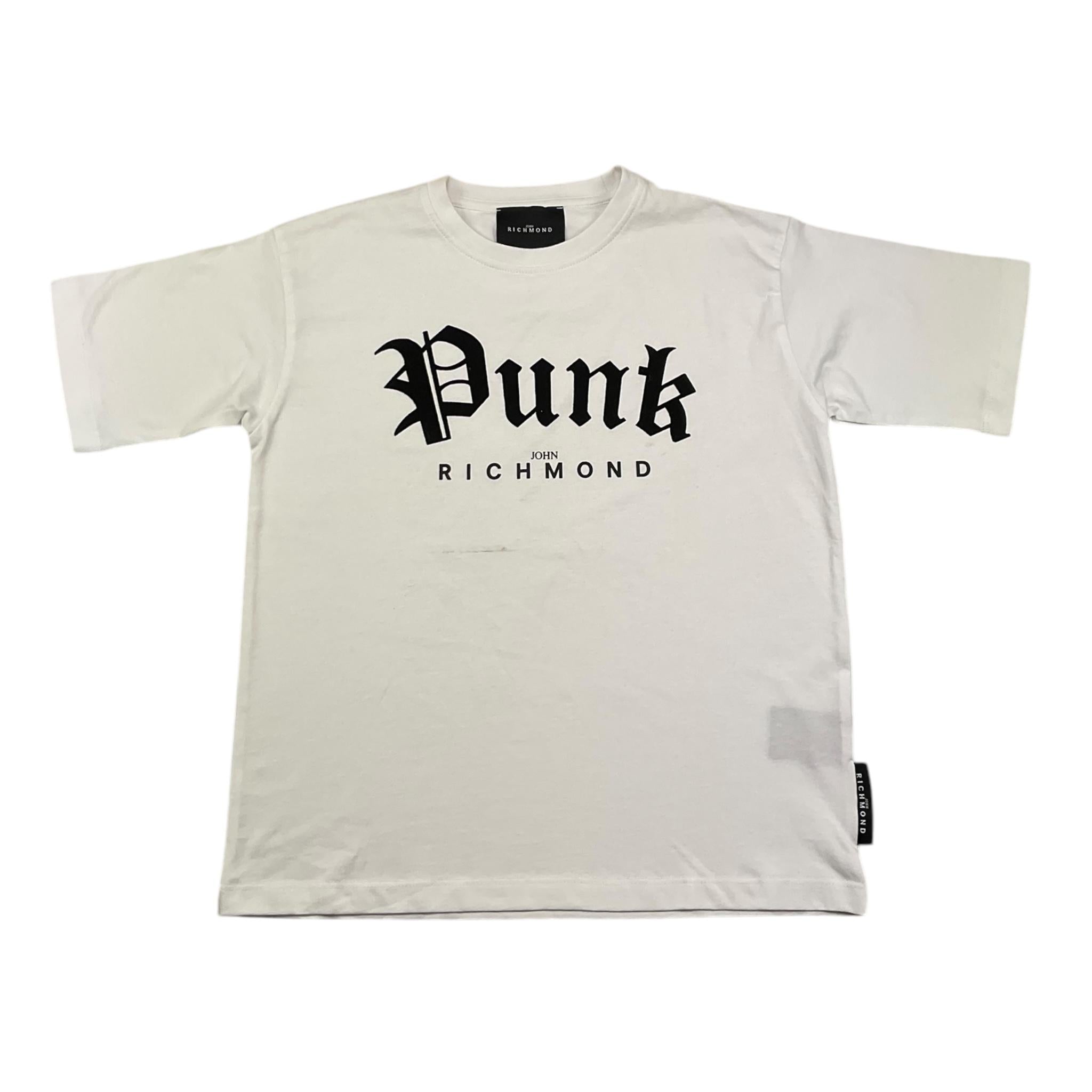 JOHN RICHMOND t-shirt girocollo tinta unita con stampa logo Bianco per Bambino RGA25097TS BIANCO JOHN RICHMOND 