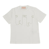 ELISABETTA FRANCHI t-shirt girocollo tinta unita cn billantini e perle Panna per Neonata EFTS202 PANNA ELISABETTA FRANCHI 