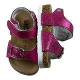 Colors Of California Solid Color Sandals With Buckle Closures Fuchsia For Baby Girl