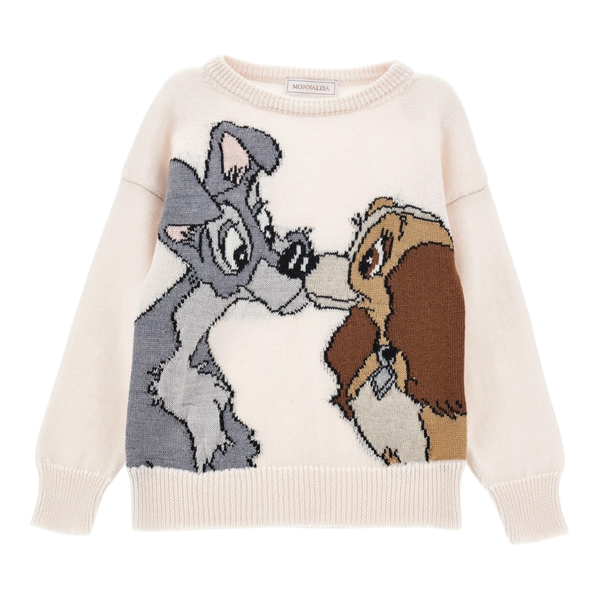 MONNALISA maglia girocollo tinta unita con stampa Beige per Bambina 19D615X BEIGE MONNALISA 