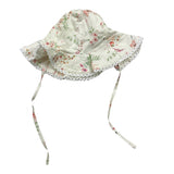 Losan Solid Color Fisherman Hat with Cream Flower Print for Baby Girls