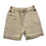 Wedoble Solid Color Bermuda Shorts With Elastic Waist Beige For Newborn