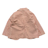 Zhoe &amp; Tobiah Solid Color Jacket With Bordeaux Stripe Pattern For Baby