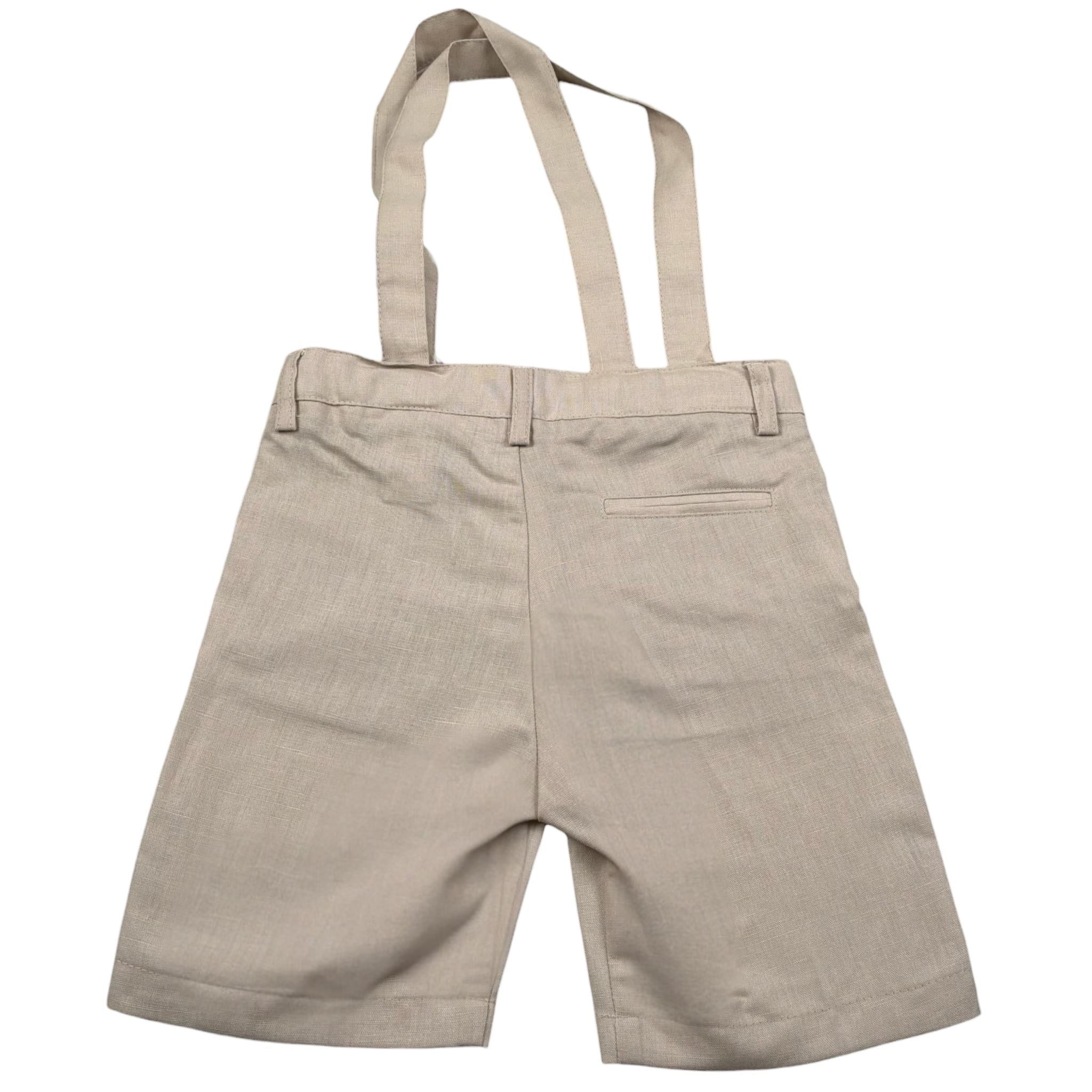 New Gereration Bermuda tinta unita con Bretelle Beige per Bambino 51393 BEIGE NEW GERERATION 