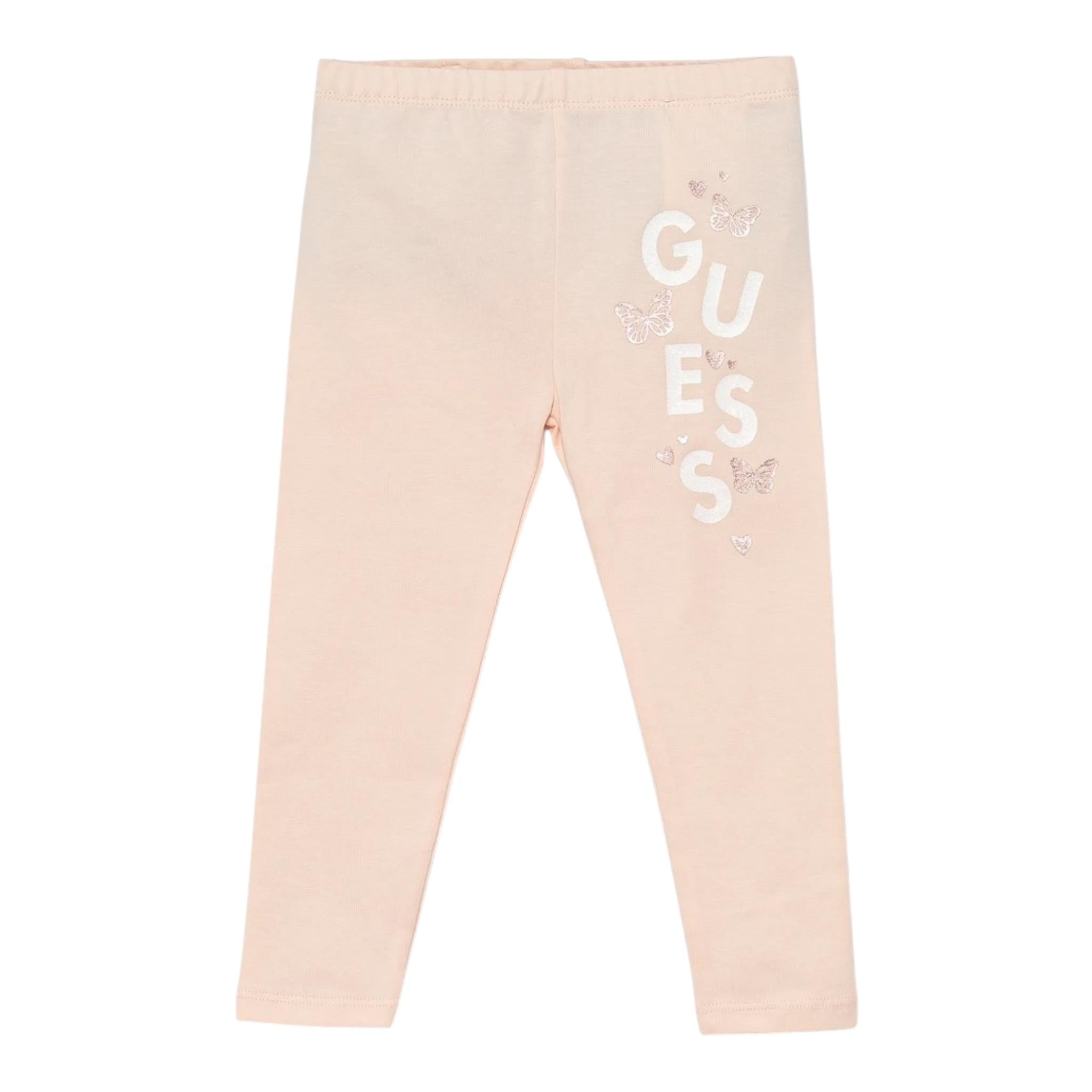 Guess Leggins Tinta Unita con Logo per Bambina K5RB02J1314J ROSA GUESS 