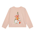 IL GUFO felpa chiusa girocollo tinta unita con stampa in contrasto Rosa per Bambina A24MF291M0100 ROSA IL GUFO 