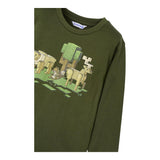 MAYORAL shirt girocollo tinta unita con stampa Verde per Bambino 4054J VERDE MAYORAL 