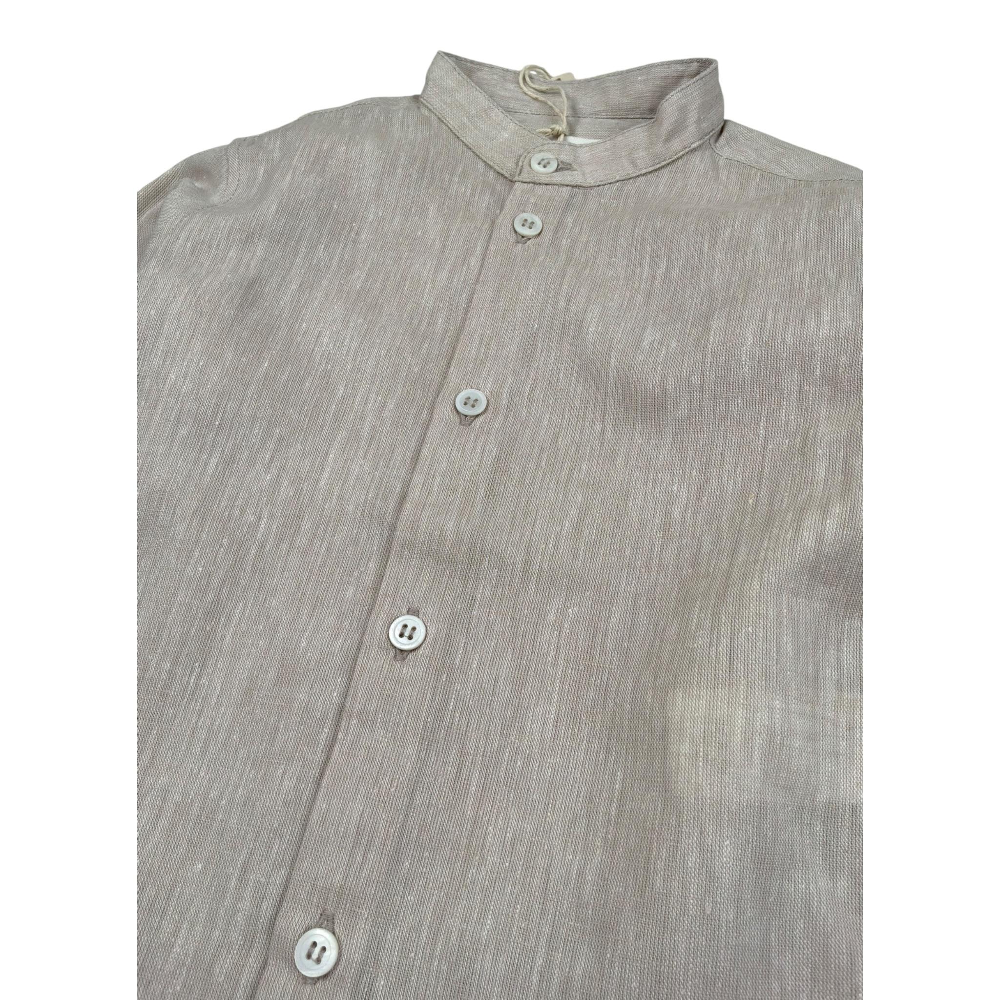 Pure Firenze Camicia Manica Lunga Collo Coreano tinta unita Beige per Neonato PC03176X BEIGE PURE FIRENZE 