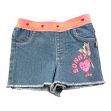 Billieblush Solid Color Elastic Waist Denim Shorts Light Blue For Girls