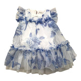 Angel'S Face White/Blue Tulle Half Sleeve Dress For Baby Girl