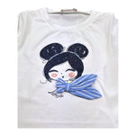 Liu Jo T-Shirt Tinta Unita Girocollo con Stampa per Neonata KA5039NXXX BIANCO LIU JO 