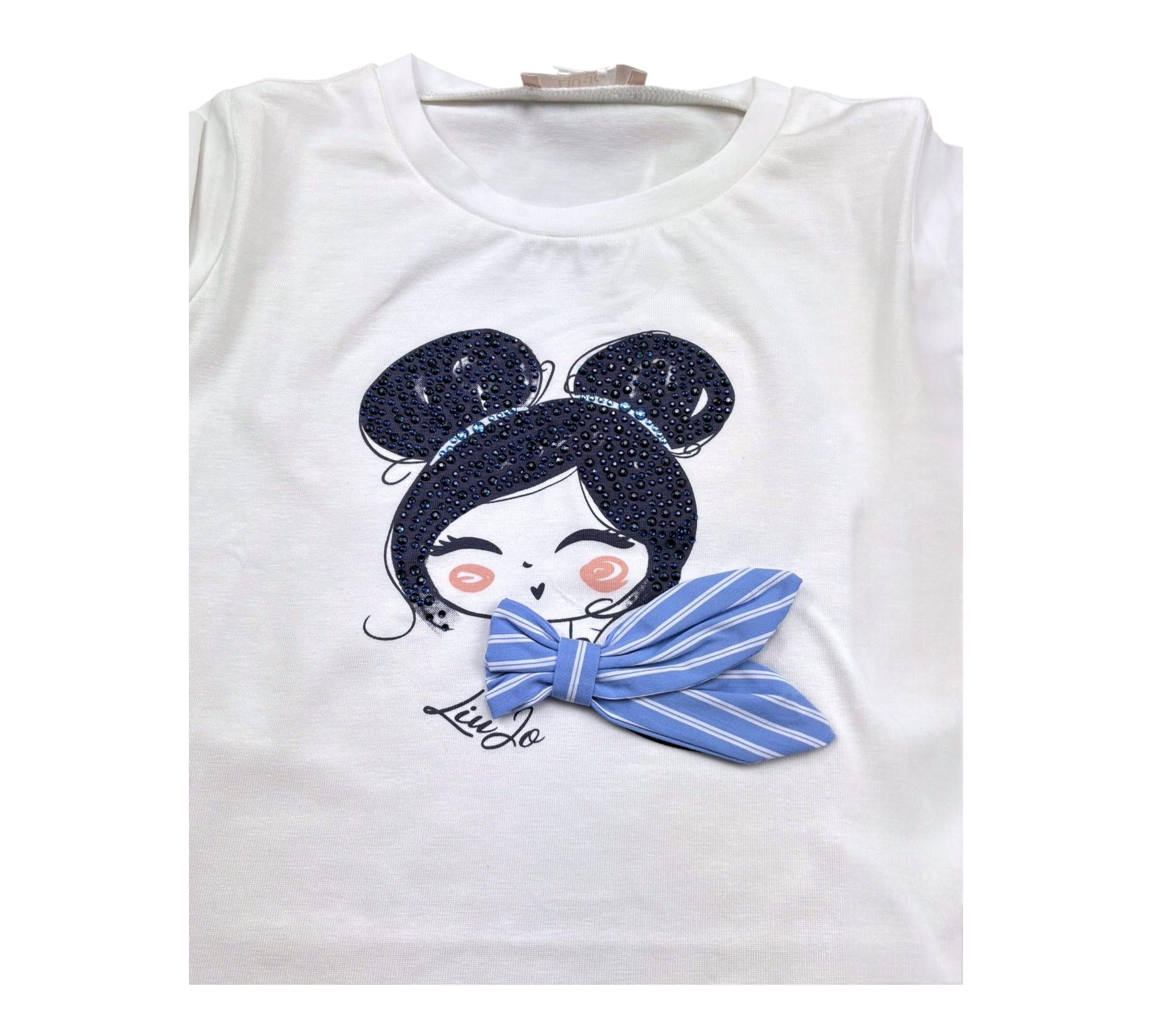 Liu Jo T-Shirt Tinta Unita Girocollo con Stampa per Neonata KA5039NXXX BIANCO LIU JO 