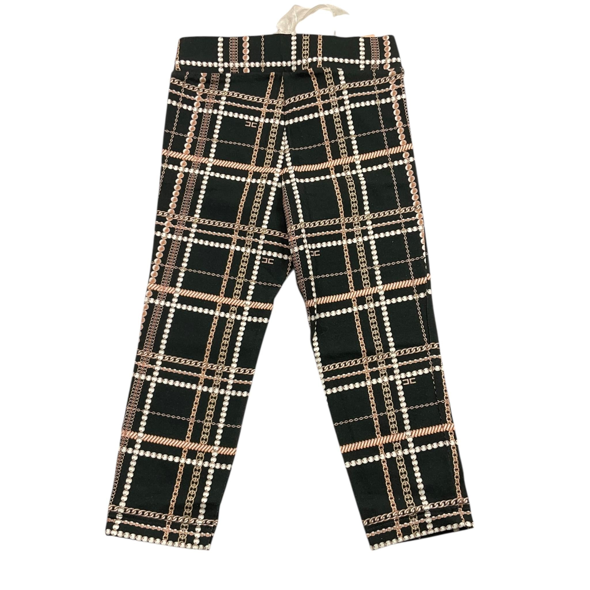 ELISABETTA FRANCHI leggins tinta unita con fantasia Nero per Bambina EFPA133 NERO ELISABETTA FRANCHI 