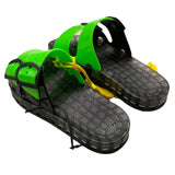 Sensi Two-Tone Rubber Slipper With Fluorescent Green Buckle For Children