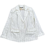 Manila Grace Giacca Tinta Unita con Fantasia A Righe per Bambina MG2053 BIANCO MANILA GRACE 