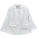 Manila Grace Giacca Tinta Unita con Fantasia A Righe per Bambina MG2053 BIANCO MANILA GRACE 