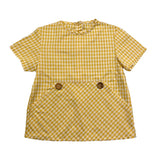 Valentina Bebes Shirt Half Sleeve Check Pattern Yellow For Boys