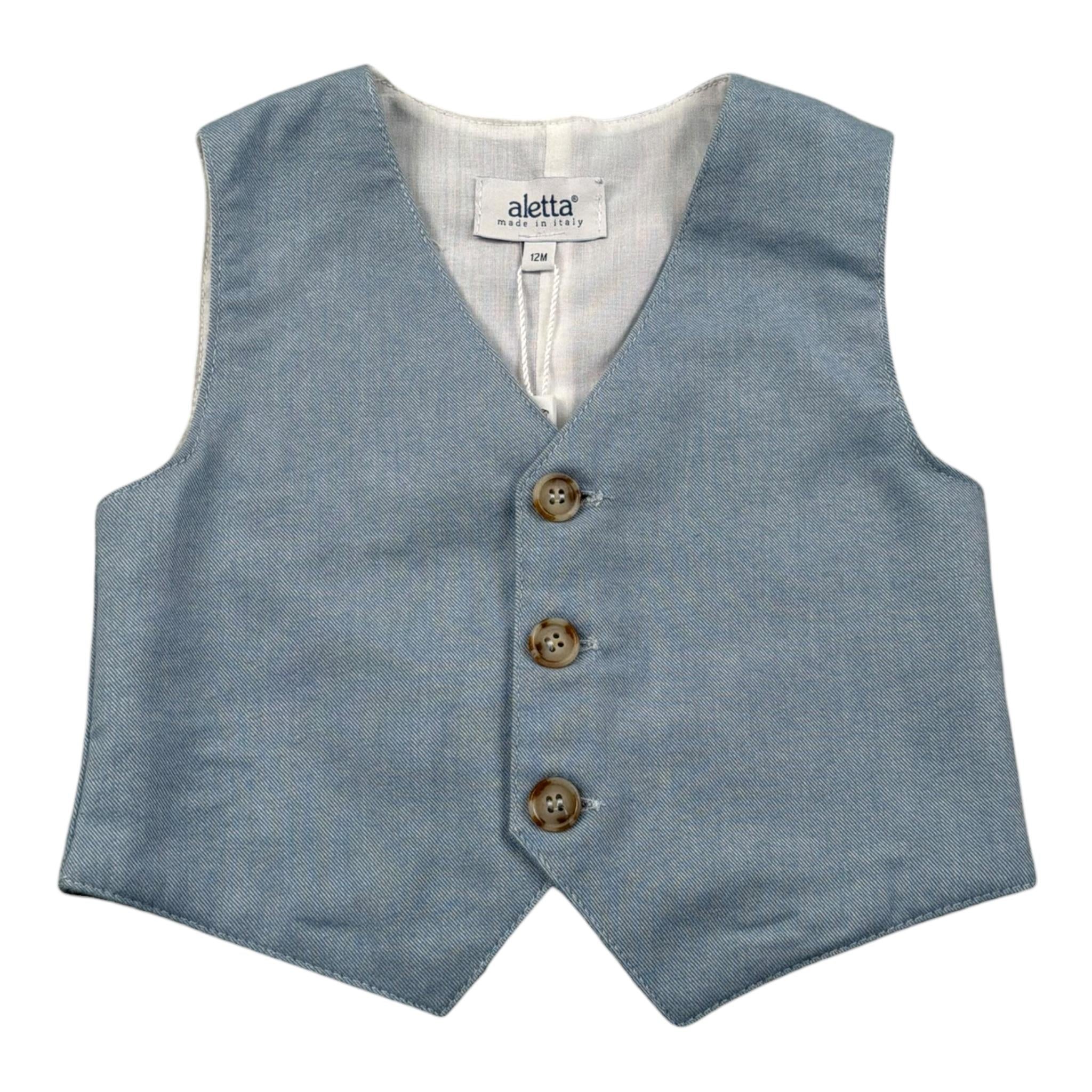 Aletta Gilet Tinta Unita per Neonato M220421 AZZURRO ALETTA 