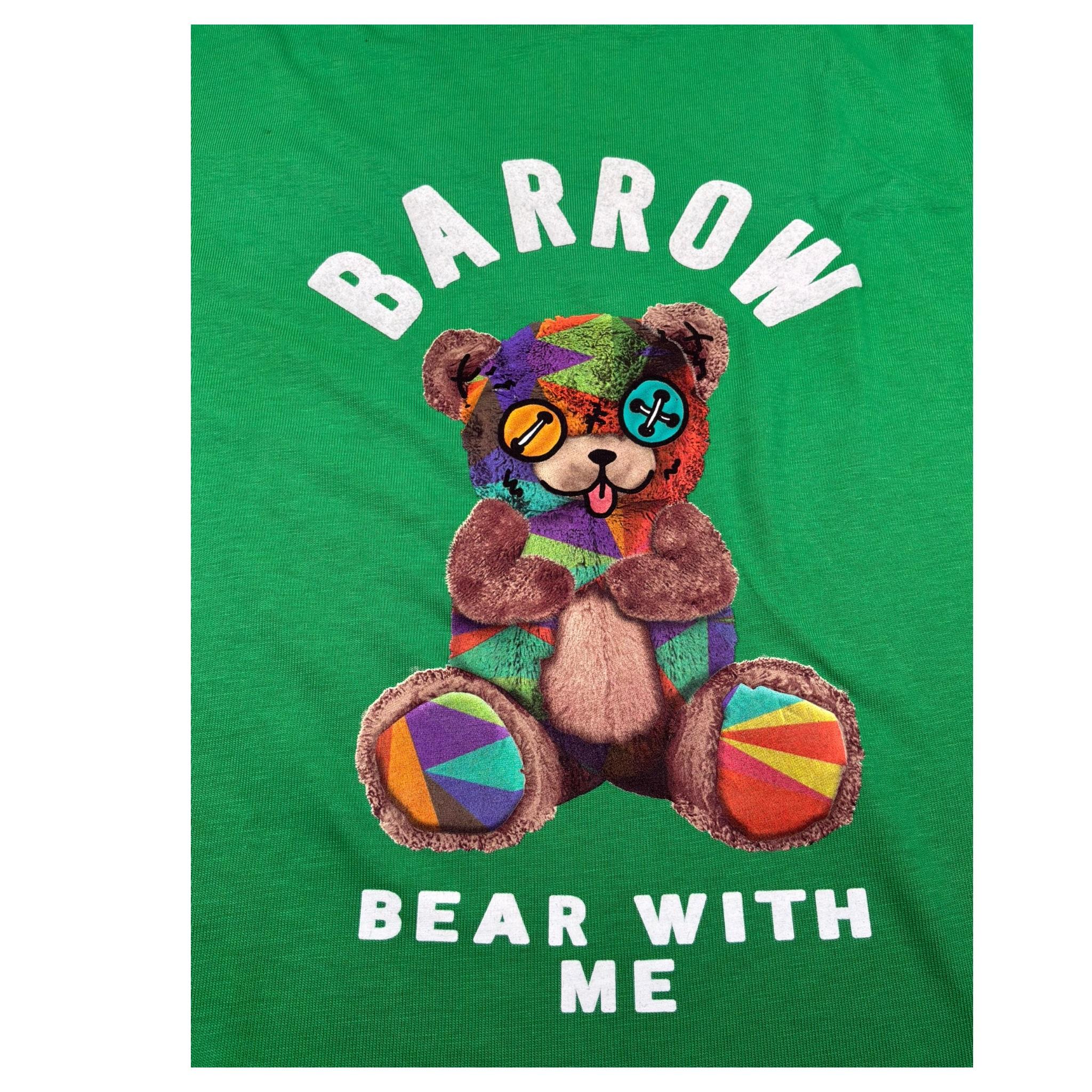 Barrow Kids T-Shirt Girocollo tinta unita con Stampa Verde per Bambino F4BKJUTH074 VERDE BARROW KIDS 