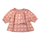 Zhoe &amp; Tobiah Solid Color Openwork Shirt With Pink Embroidery For Girls