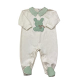 I Delfi Tutina Tinta Unita con Collett E Stampa per Neonato 25P5350 BIANCO I DELFI 