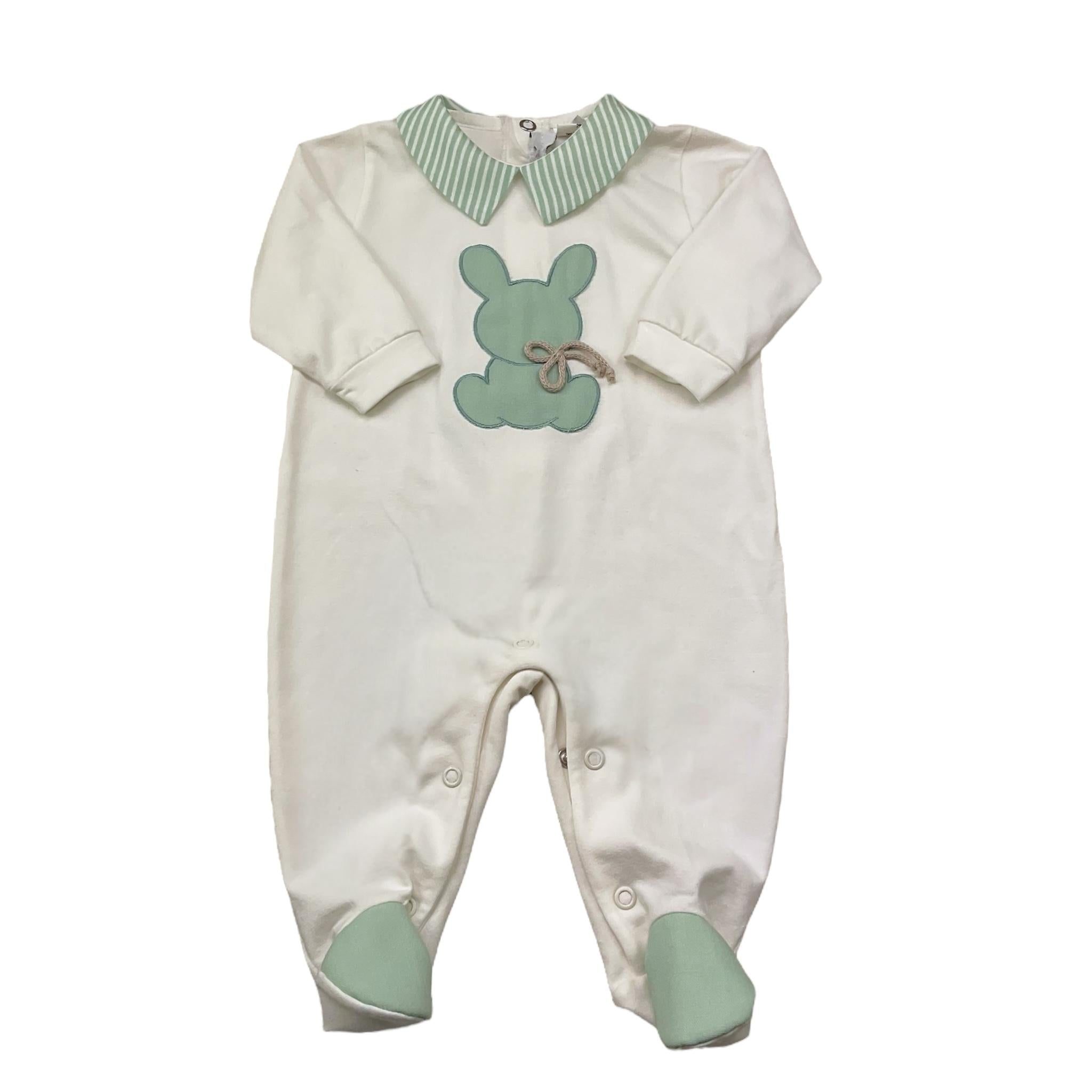 I Delfi Tutina Tinta Unita con Collett E Stampa per Neonato 25P5350 BIANCO I DELFI 