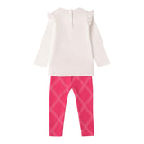 SARABANDA completo 2pz shirt-leggins bicolore Bianco/fuxia per Neonata A302 BIANCO/FUXIA SARABANDA 