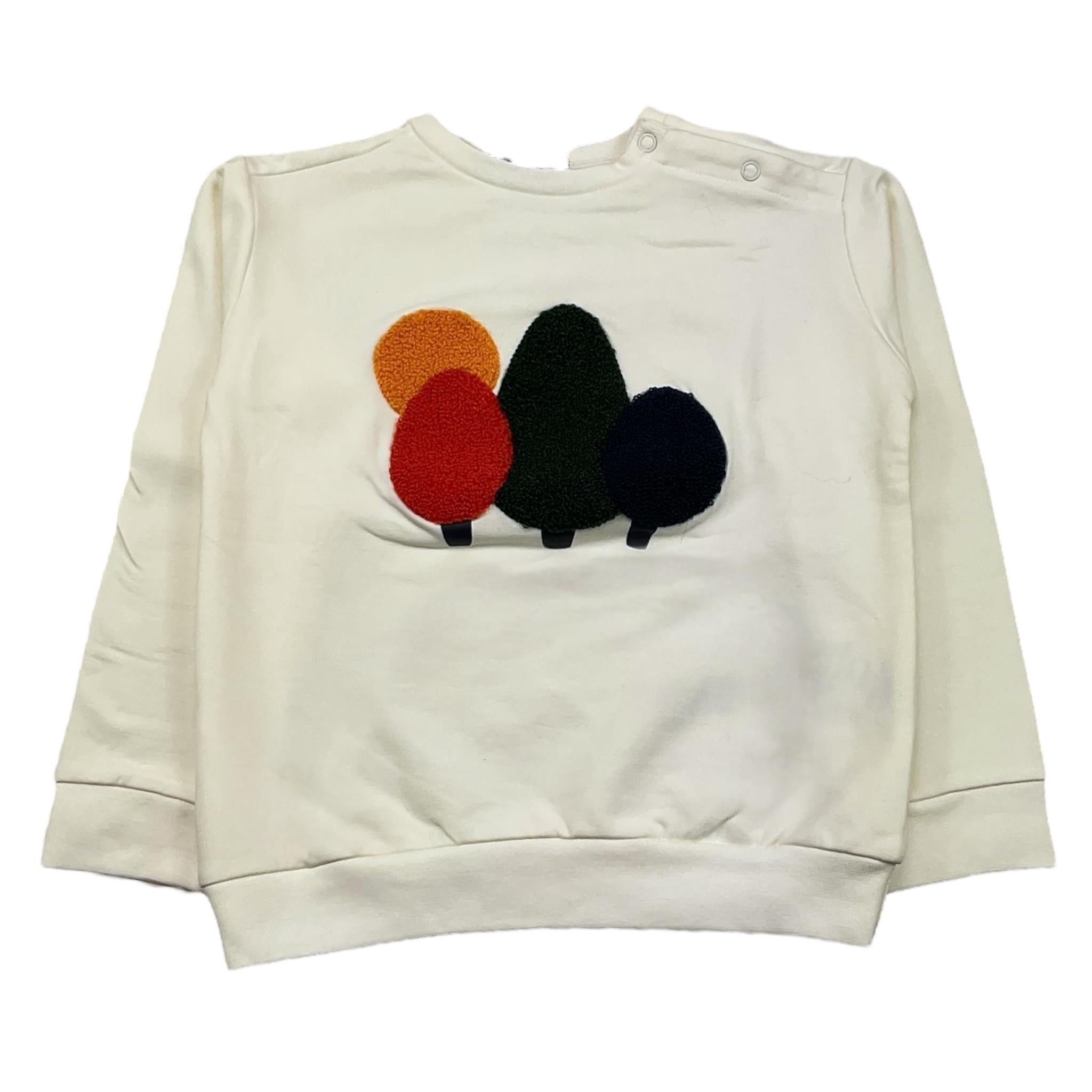 NEVER TOO felpa chiusa gircollo tinta unita con stampa in contrasto Panna per Neonato NT2152N PANNA NEVER TOO 