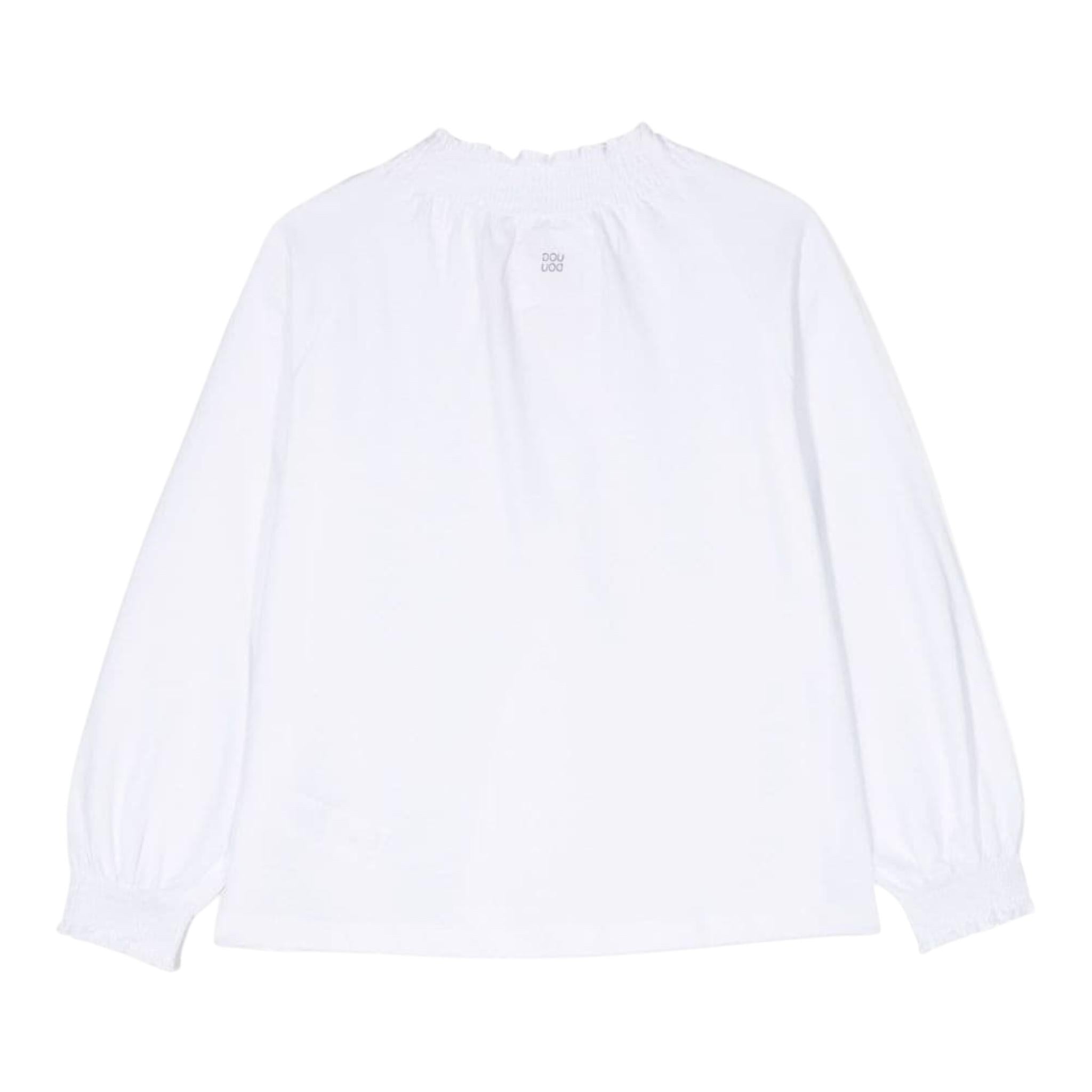 DOU DOU shirt tinta unita con collo elasticizzato Bianco per Bambina DT8A10X BIANCO DOU DOU 