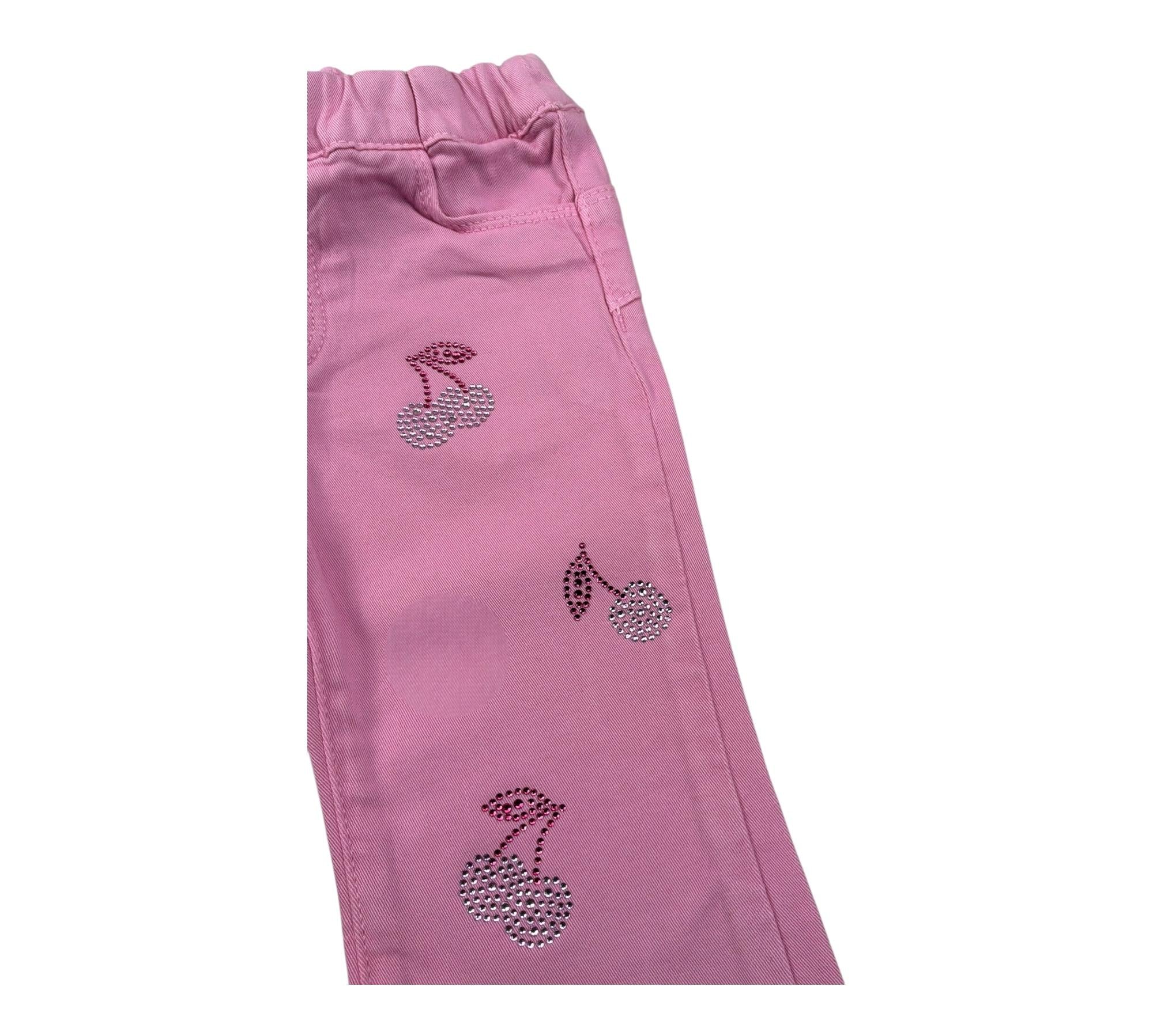 Liu Jo Pantalone Tinta Unita con Elastic In Vita E Brillantini per Neonata HA5070X ROSA LIU JO 