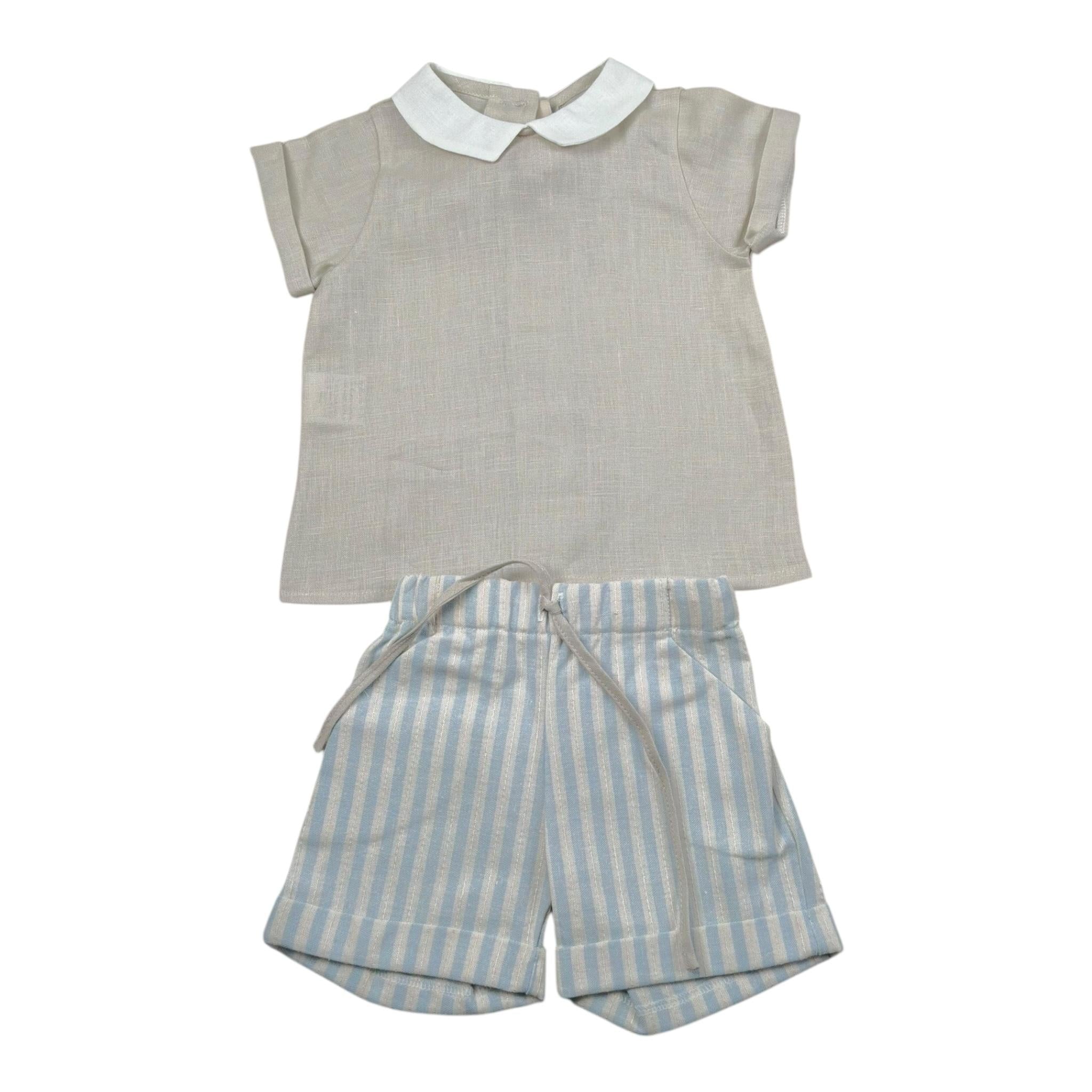 La Stupenderia Completo 2 Pezzi Camicia-Bermuda per Neonato TBCT57 BEIGE LA STUPENDERIA 