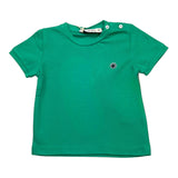 Manuel Ritz Solid Color Crew Neck Green T-Shirt For Baby