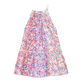 Philosophy Solid Color Dress With Pink Flower Pattern For Girls
