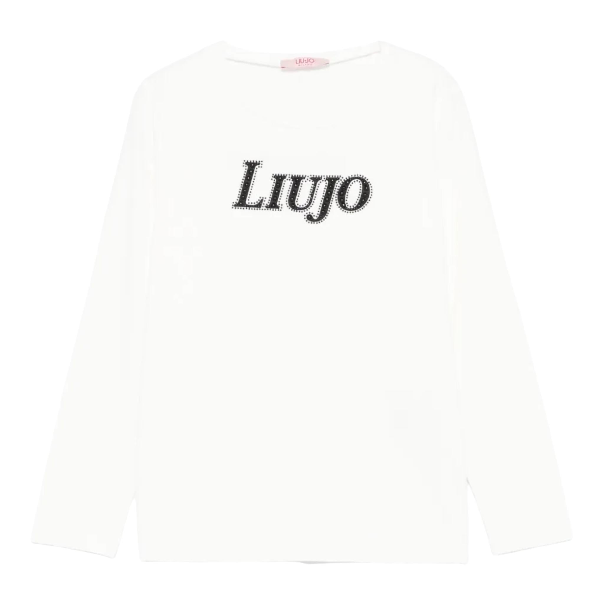 LIU JO shirt girocollo tinta unita con stampa Bianco per Bambina GF4158 BIANCO LIU JO 