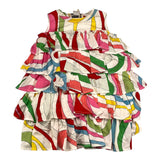 Emilio Pucci Dress Sleeveless Print Fantasy With Multicolor Ruffles For Girls