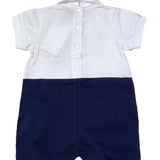 Cesare Paciotti Half Sleeve Romper With Fake Dungarees White for Newborn