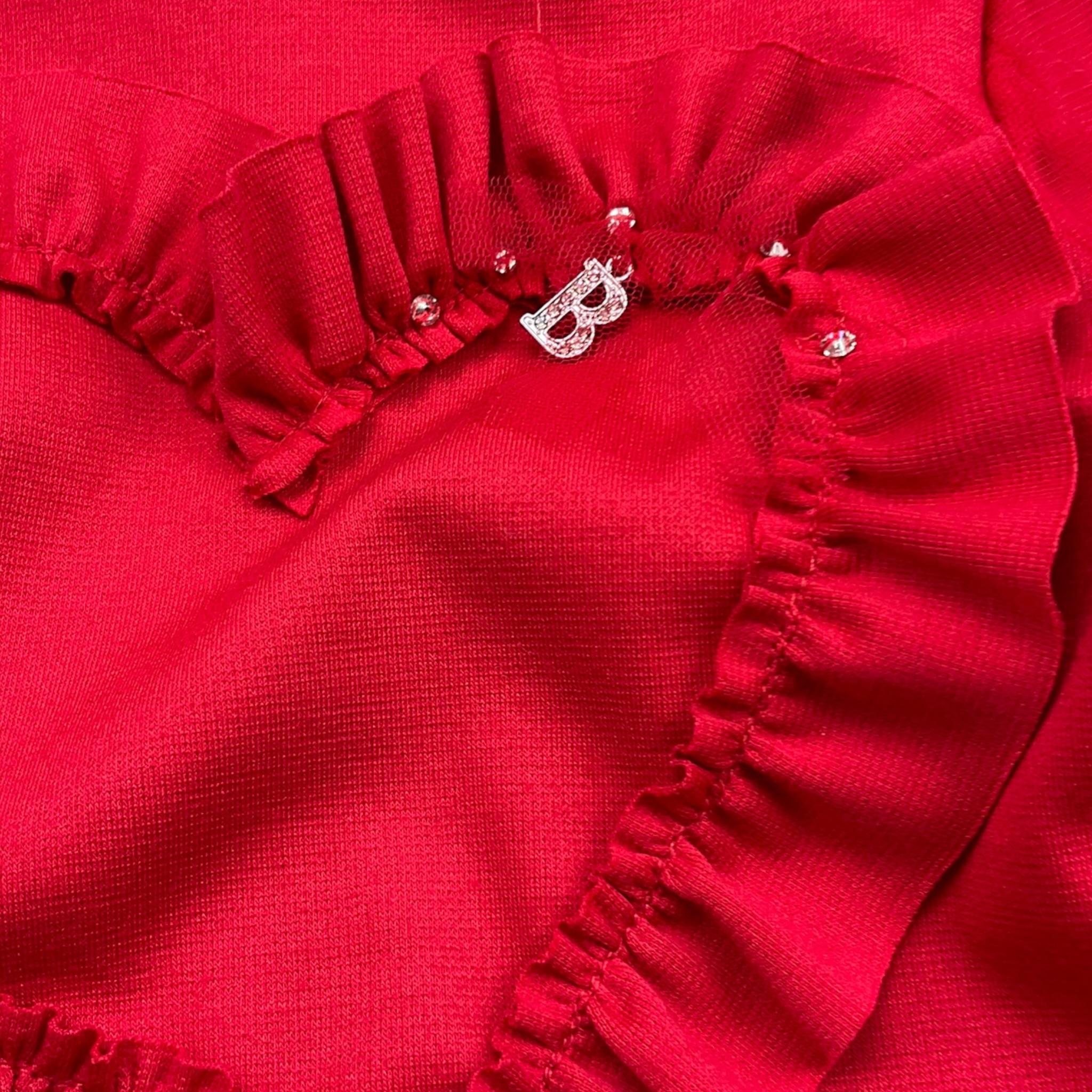 BARCELLINO abito tinta unita con applicazioni Rosso per Bambina 105219 ROSSO BARCELLINO 