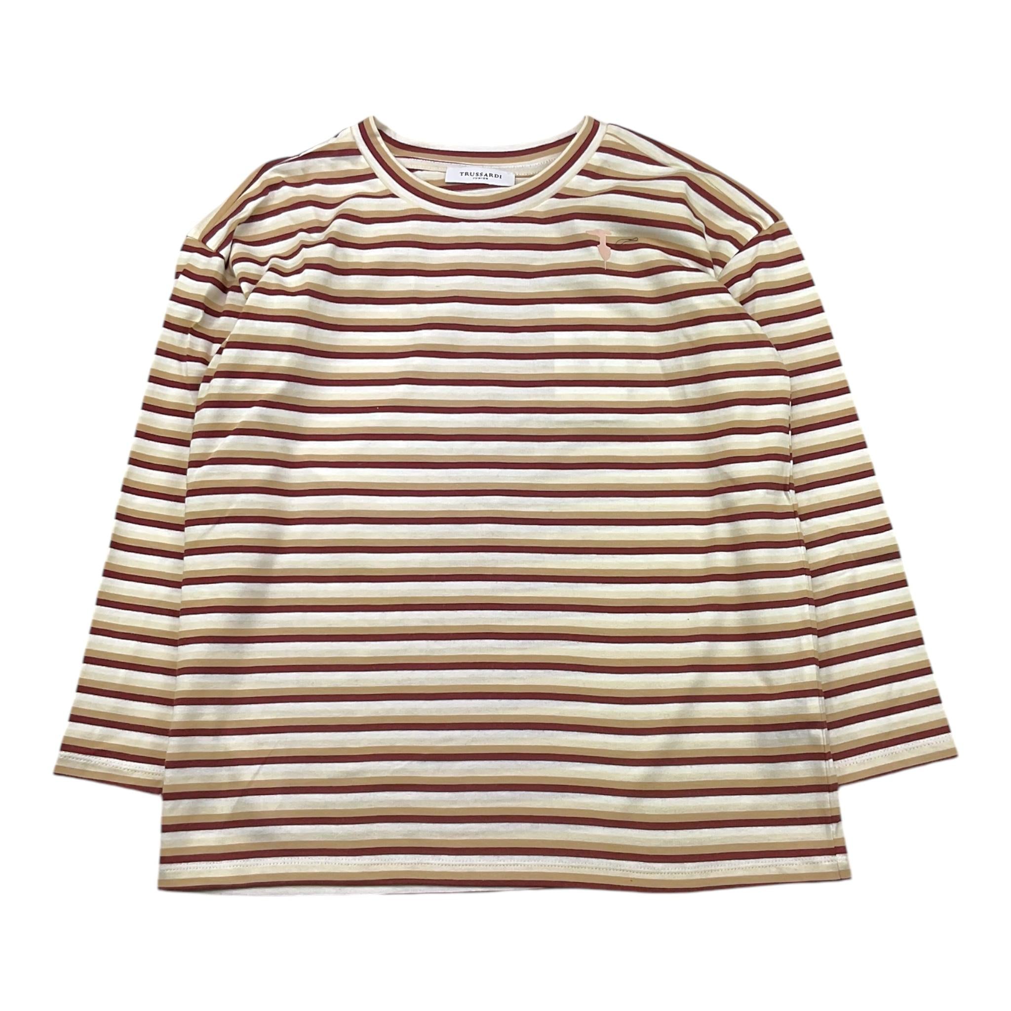 TRUSSARDI shirt tinta unita con fantasia a righe  Bianco per Bambino TGA25083TS BIANCO TRUSSARDI 