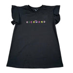John Richmond T-Shirt Girocollo Tinta Unita con Logo per Bambina RGP26024TS NERO JOHN RICHMOND 