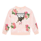 GUESS felpa tinta unita girocollo con fantasia Rosa per Bambina J4YQ02KA6R3 ROSA GUESS 