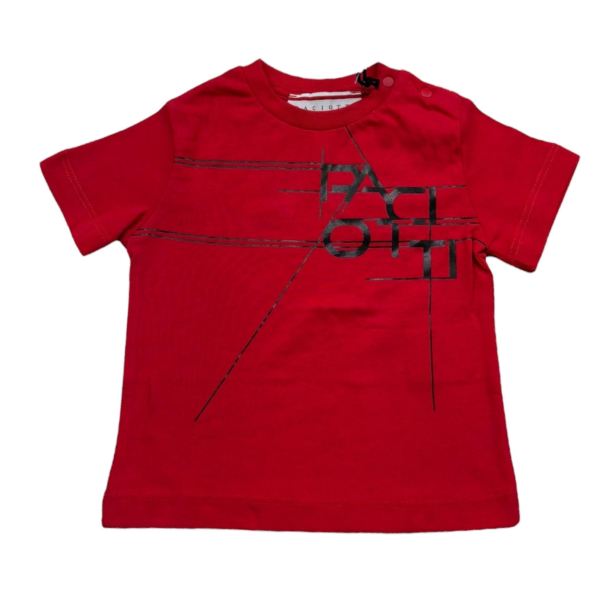 Cesare Paciotti T-Shirt Girocollo Tinta Unita con Stampa per Neonato TSP5165BXX ROSSO CESARE PACIOTTI 