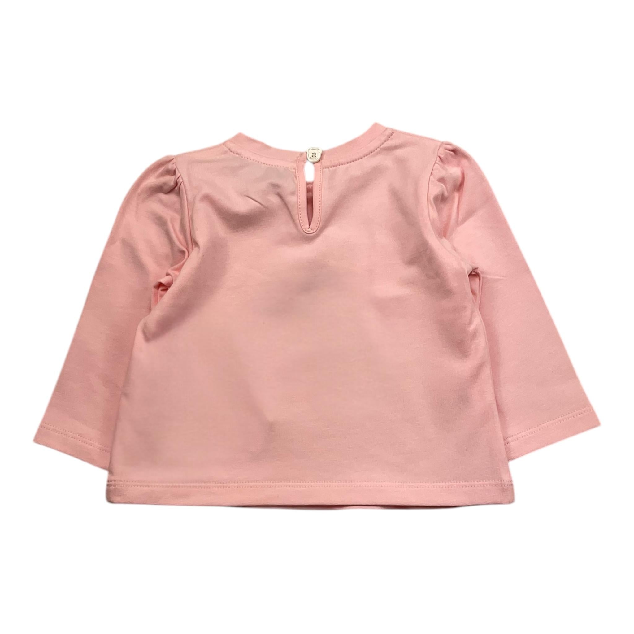 MOSCHINO shirt girocollo tinta unita con stampa Rosa per Neonata MEO001 ROSA MOSCHINO 