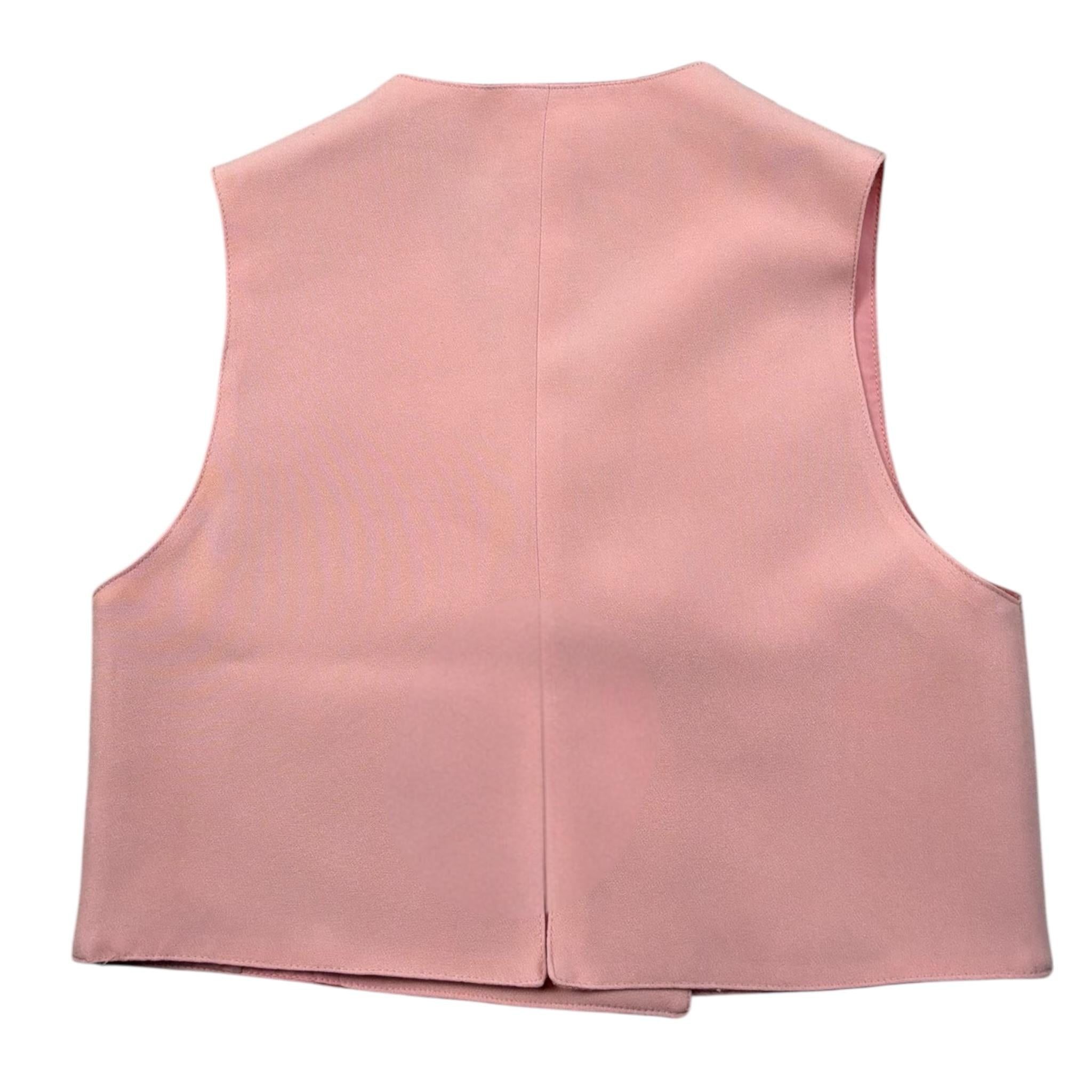 Vicolo Gilet Tinta Unita con Bottoni per Bambina 3146B00090 ROSA VICOLO 