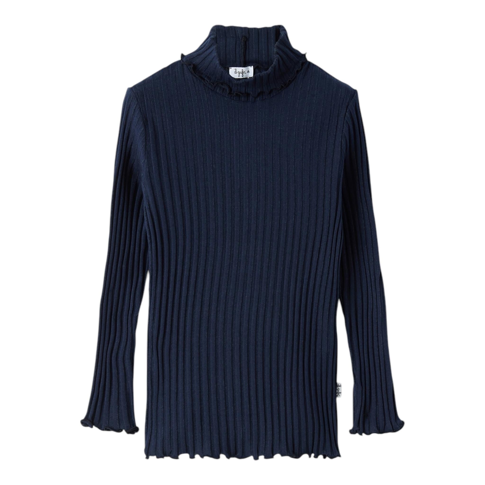 IL GUFO shirt tinta unita con collo alto Blu per Bambina A24TA061M7004 BLU IL GUFO 