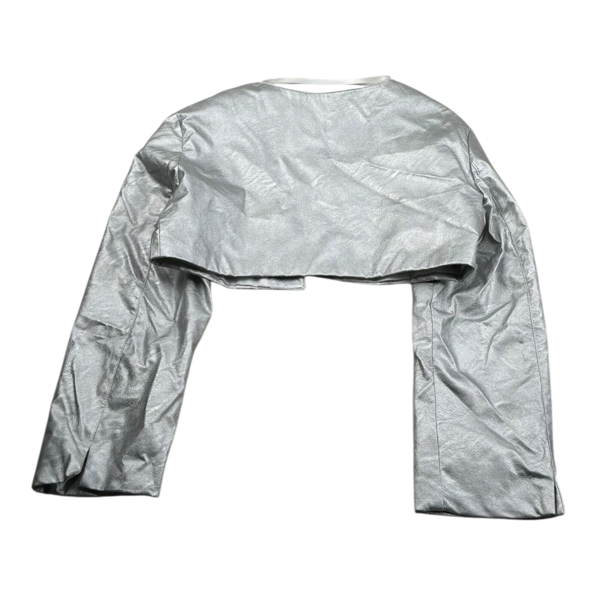 Nunzia Corinna Giubbino Ecopelle Tinta Unita per Bambina NJ1216165 ARGENTO NUNZIA CORINNA 