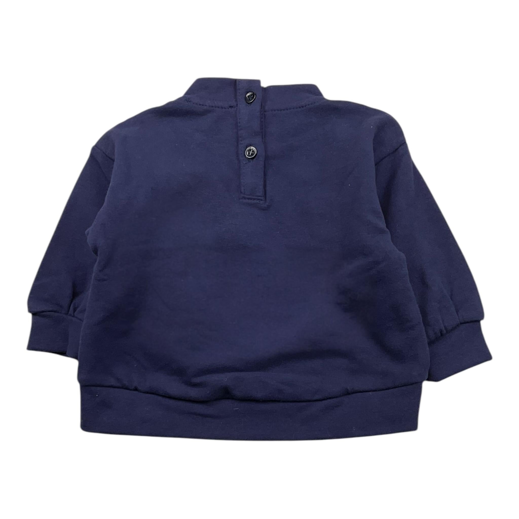 M+E' felpa tinta unita girocollo con applicazioni Blu per Neonata UE1194 BLU M+E' 