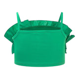 Twinset Solid Color Strapless Top With Green Ruffles For Girls