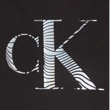 Calvin Klein Solid Color Crew Neck T-Shirt with Print Black for Girls