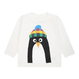 STELLA McCARTNEY shirt girocollo tinta unita con stampa pinguino Bianco per Bambino TT8610J BIANCO STELLA McCARTNEY 